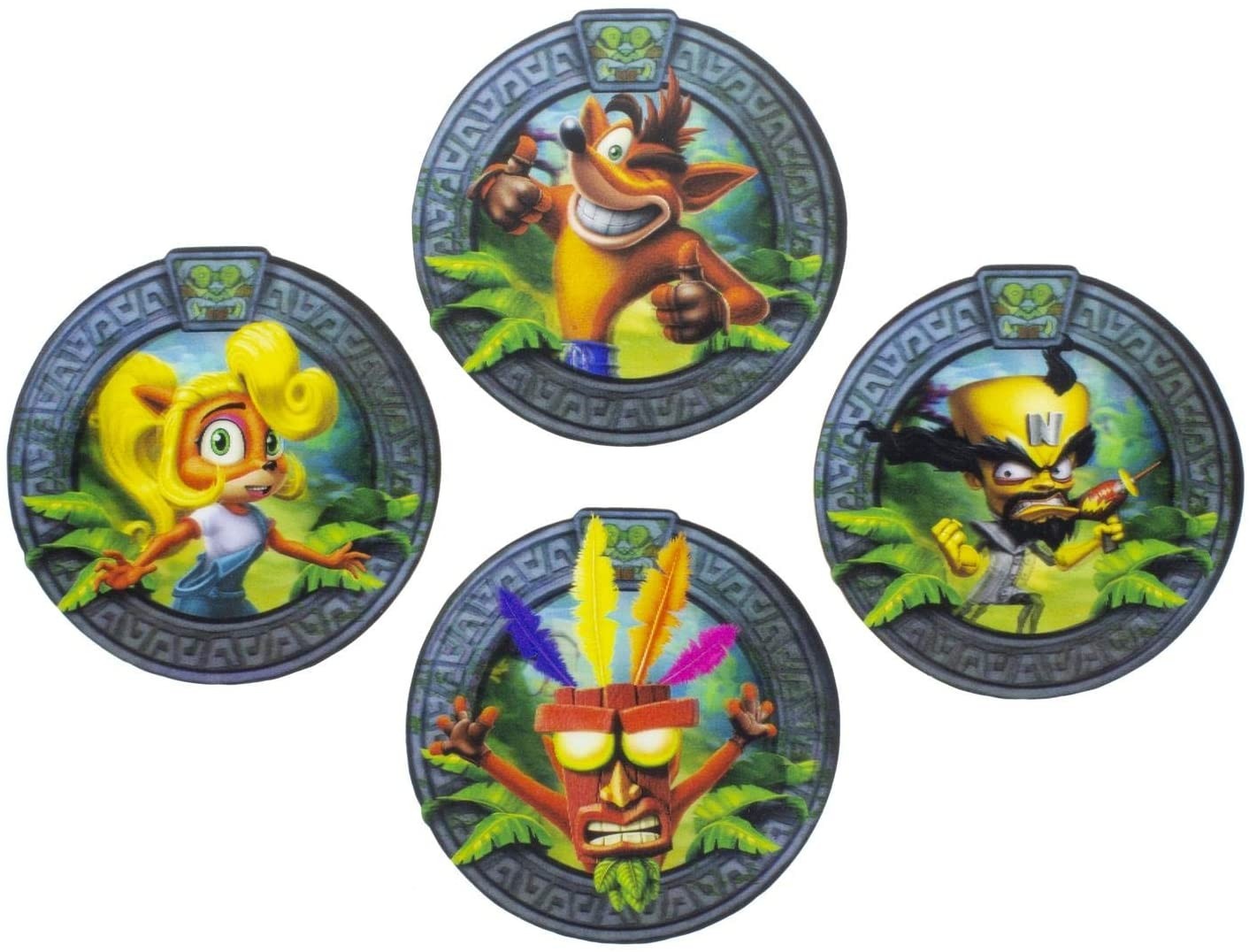 Crash Bandicoot 3D Untersetzer 4er-Pack