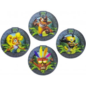 Crash Bandicoot 3D Untersetzer 4er-Pack